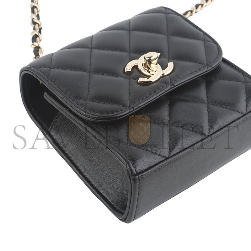 CHANEL TREND MINI CROSSBODY BAG IN LAMB WITH GOLD CC CHAIN A81633 (11*11*5.5cm)